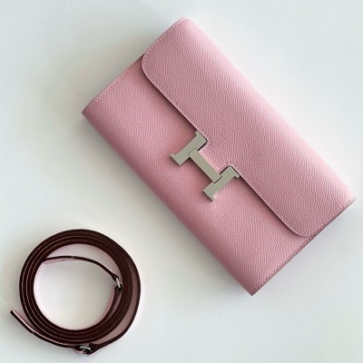 Hermes Constance To Go Wallet in Pink Epsom Calfskin TDBS27743