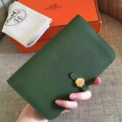 Hermes Dark Green Dogon Duo Combined Wallet TDBS27747