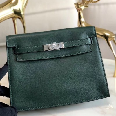 Hermes Dark Green Swift Kelly Danse Bag TDBS26839