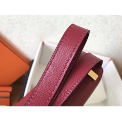 Hermes Epsom Constance 24cm Dark Red Handmade Bag TDBS26524