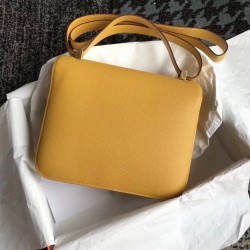 Hermes Epsom Constance 24cm Jaune Handmade Bag TDBS26525