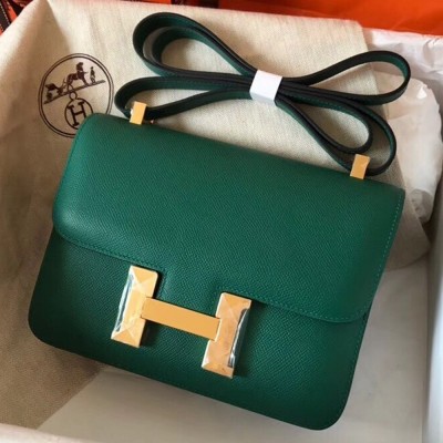 Hermes Epsom Constance 24cm Malachite Handmade Bag TDBS26526