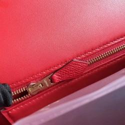 Hermes Epsom Constance 24cm Red Handmade Bag TDBS26528