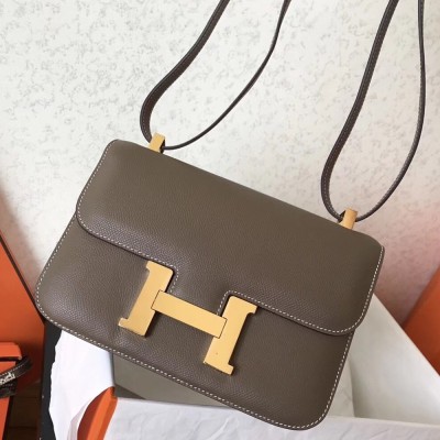 Hermes Epsom Constance 24cm Taupe Handmade Bag TDBS26530