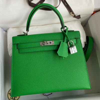 Hermes Epsom Kelly 25cm Sellier Handmade Bambou Bag TDBS26843