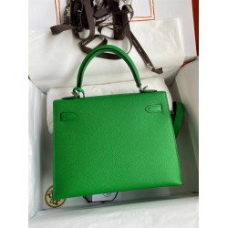 Hermes Epsom Kelly 25cm Sellier Handmade Bambou Bag TDBS26843