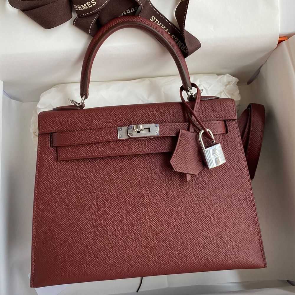 Hermes Epsom Kelly 25cm Sellier Handmade Bordeaux Baga TDBS26849