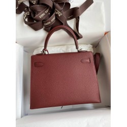 Hermes Epsom Kelly 25cm Sellier Handmade Bordeaux Baga TDBS26849