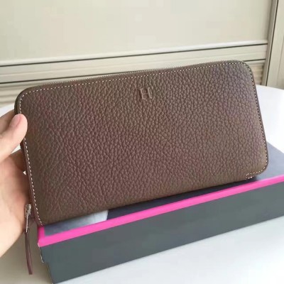 Hermes Etoupe Clemence Azap Zipped Wallet TDBS27748