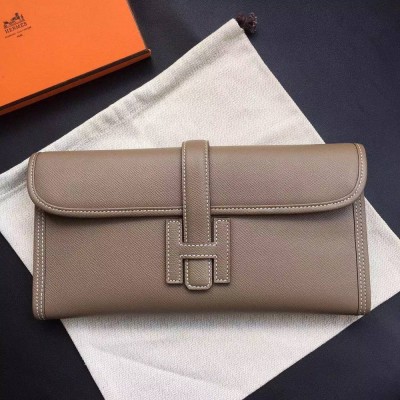 Hermes Etoupe Epsom Jige Elan 29 Clutch Bag TDBS26581