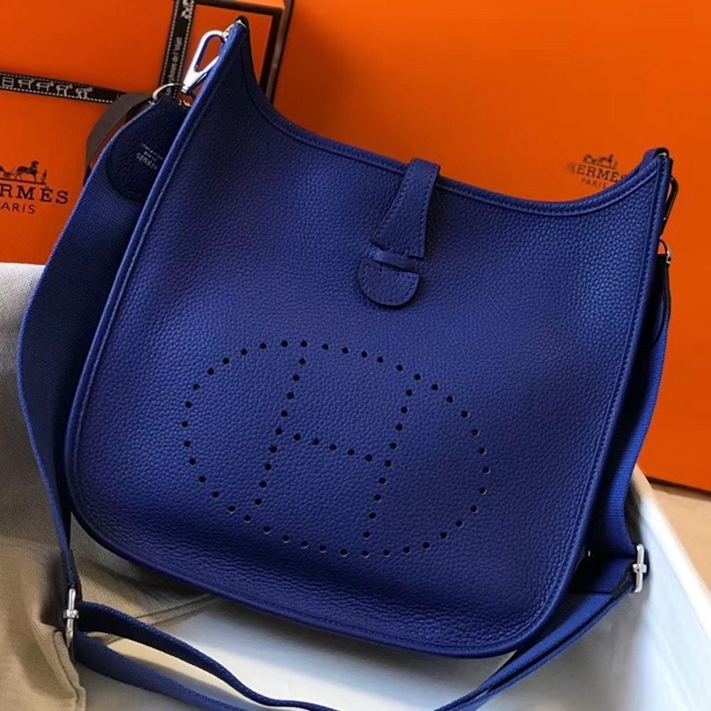 Hermes Evelyne III 29 Bag In Blue Electric Clemence Leather TDBS26633