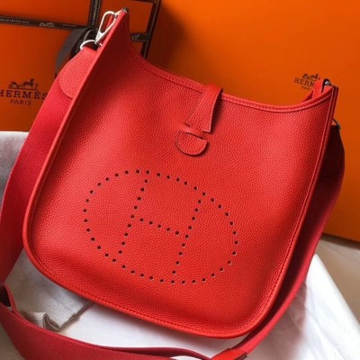 Hermes Evelyne III 29 Bag In Red Clemence Leather TDBS26643