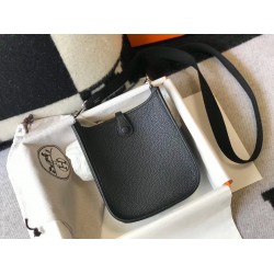 Hermes Evelyne III TPM Bag In Black Clemence Leather TDBS26651