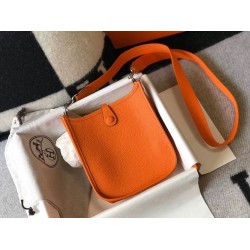 Hermes Evelyne III TPM Bag In Orange Clemence Leather TDBS26656