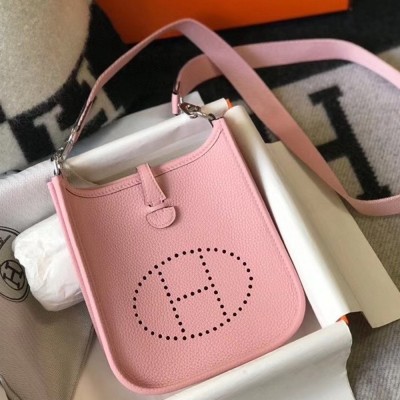 Hermes Evelyne III TPM Bag In Pink Clemence Leather TDBS26658