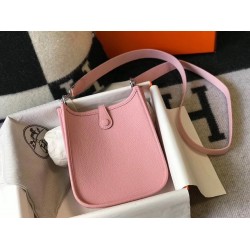 Hermes Evelyne III TPM Bag In Pink Clemence Leather TDBS26658