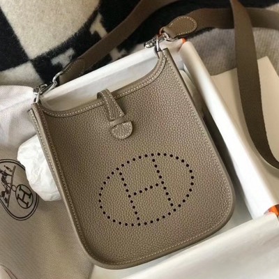 Hermes Evelyne III TPM Bag In Taupe Clemence Leather TDBS26659