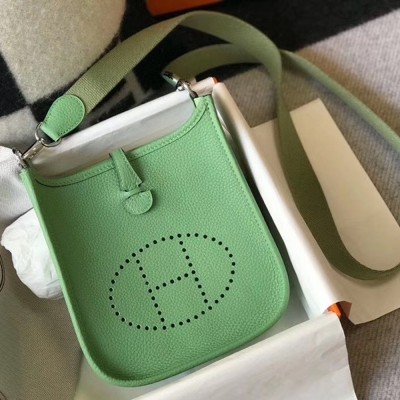 Hermes Evelyne III TPM Bag In Vert Criquet Clemence Leather TDBS26662