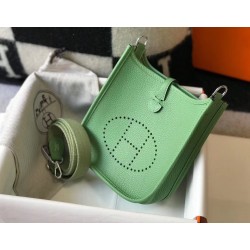 Hermes Evelyne III TPM Bag In Vert Criquet Clemence Leather TDBS26662