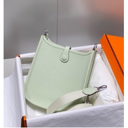 Hermes Evelyne III TPM Bag In Vert Fizz Clemence Leather TDBS26663