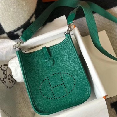 Hermes Evelyne III TPM Bag In Vert Vertigo Clemence Leather TDBS26664