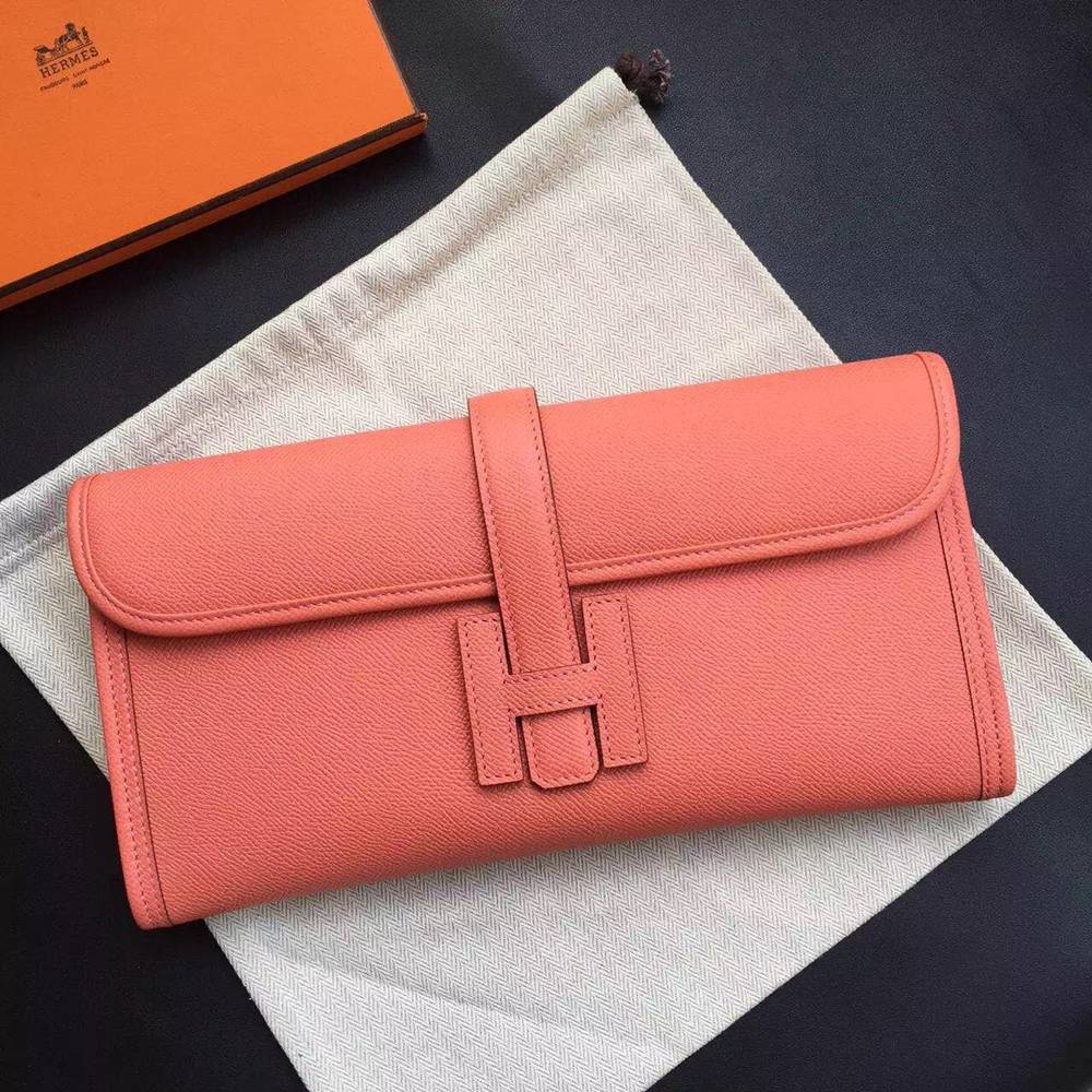 Hermes Flamingo Epsom Jige Elan 29 Clutch Bag TDBS26582