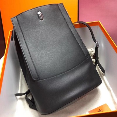 Hermes GR24 Backpack In Black Swift Calfskin TDBS25986