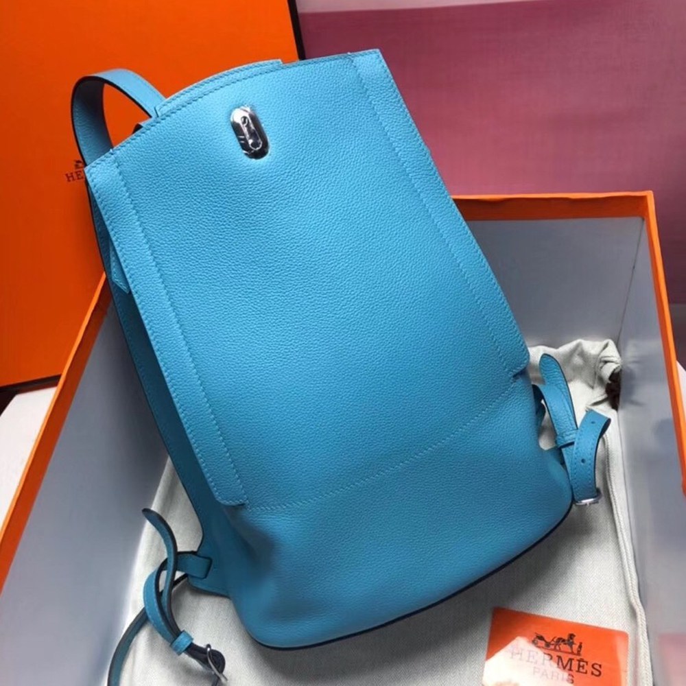 Hermes GR24 Backpack In Blue Everycolor Calfskin TDBS25987