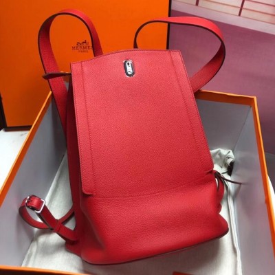 Hermes GR24 Backpack In Red Everycolor Calfskin TDBS25992