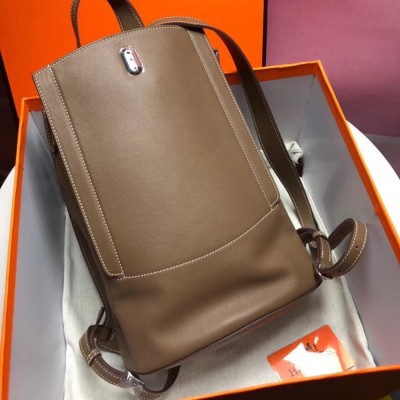 Hermes GR24 Backpack In Taupe Swift Calfskin TDBS25994