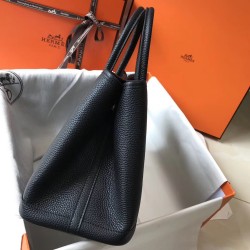 Hermes Garden Party 30 Bag In Black Clemence Leather TDBS26669