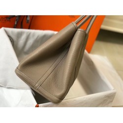 Hermes Garden Party 30 Bag In Grey Clemence Leather TDBS26673