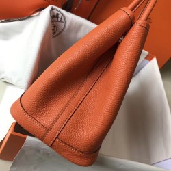 Hermes Garden Party 30 Bag In Orange Clemence Leather TDBS26674