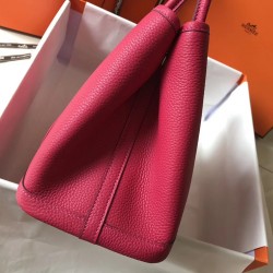 Hermes Garden Party 30 Bag In Rose Red Clemence Leather TDBS26676