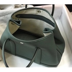 Hermes Garden Party 30 Bag In Vert Amande Clemence Leather TDBS26678