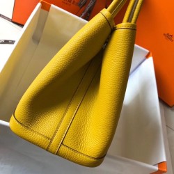 Hermes Garden Party 30 Bag In Yellow Clemence Leather TDBS26680