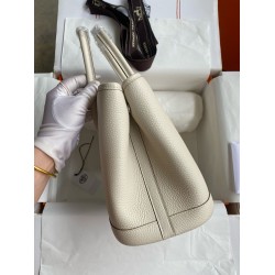 Hermes Garden Party 30 Handmade Bag in Craie Clemence Leather  TDBS26684