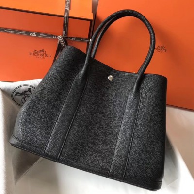 Hermes Garden Party 36 Bag In Black Clemence Leather TDBS26694