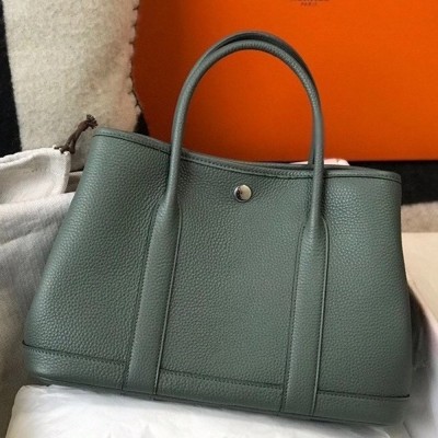 Hermes Garden Party 36 Bag In Vert Amande Clemence Leather TDBS26702