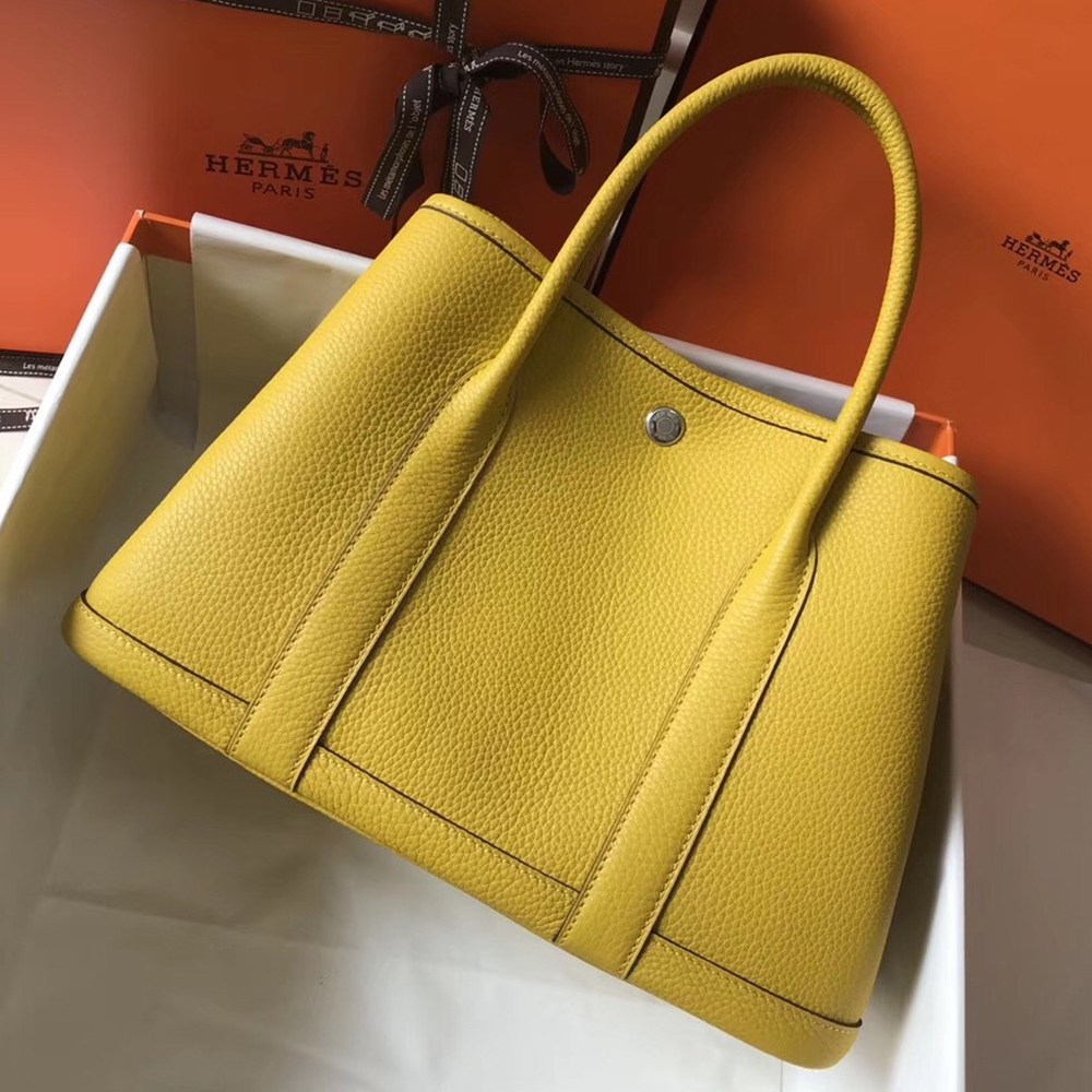 Hermes Garden Party 36 Bag In Yellow Clemence Leather TDBS26704