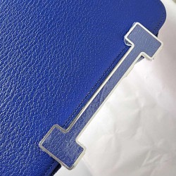 Hermes Geta Handmade Bag In Blue Electric Chevre Mysore Leather TDBS26718