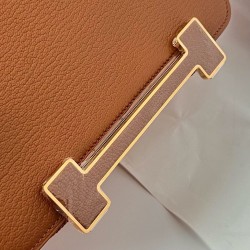 Hermes Geta Handmade Bag In Caramel Chevre Mysore Leather  TDBS26719