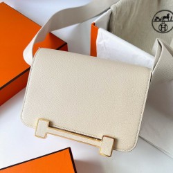 Hermes Geta Handmade Bag In Nata Chevre Mysore Leather TDBS26723