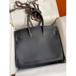 Hermes Ghillies Birkin 35cm Limited-edition Bag In Black Calfskin TDBS26232