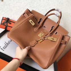 Hermes Gold Birkin 30cm Clemence Handmade Bag TDBS26235