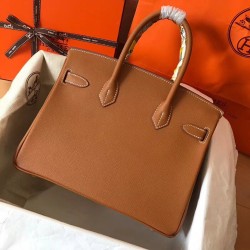 Hermes Gold Birkin 30cm Epsom Handmade Bag TDBS26236