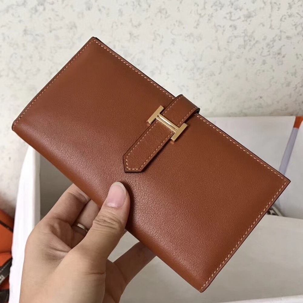 Hermes Gold Swift Bearn Gusset Wallet TDBS27750