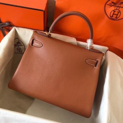 Hermes Gold Swift Kelly 28cm Handmade Bag TDBS26869