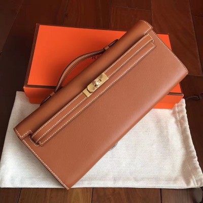 Hermes Gold Swift Kelly Cut Handmade Bag TDBS26870