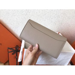 Hermes Grey Epsom Constance Long Wallet TDBS27753